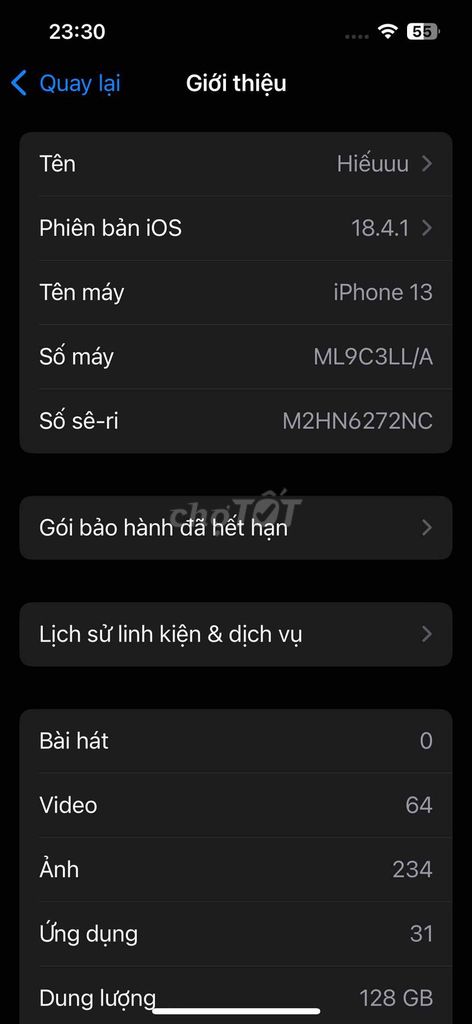 Apple iPhone 13 128GB Xanh. Mua bán Điện thoại tại Quận Tân Bình Tp Hồ Chí Minh được đăng bởi Nguyễn Văn Ngọc Hiếu hình 1