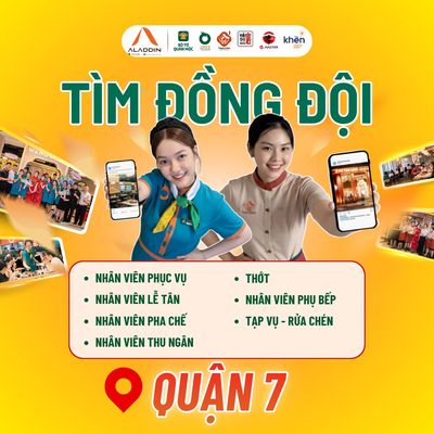 [QUẬN 7] TUYỂN PHỤC VỤ/PHA CHẾ/BẾP LƯƠNG CAO