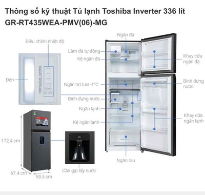 Tủ lạnh Toshiba Inverter 336 lít