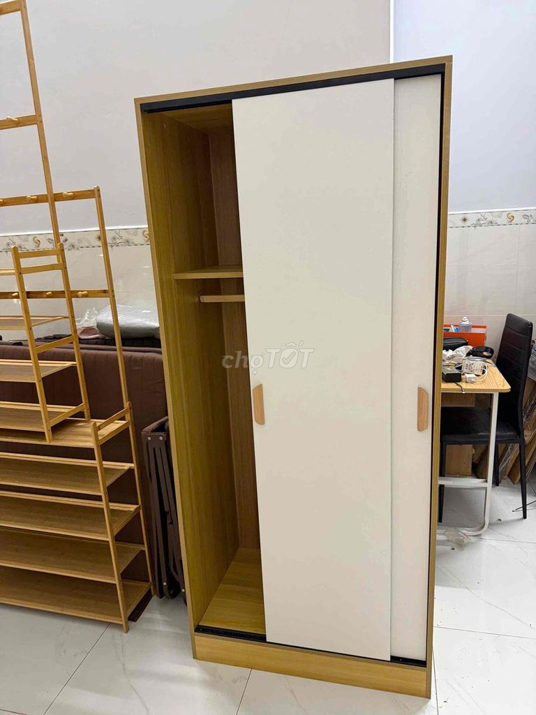 Tủ quần áo gỗ MDF vàng trắng. Mua bán Tủ, kệ gia đình tại Quận 12 Tp Hồ Chí Minh được đăng bởi kiet tuan hình 1