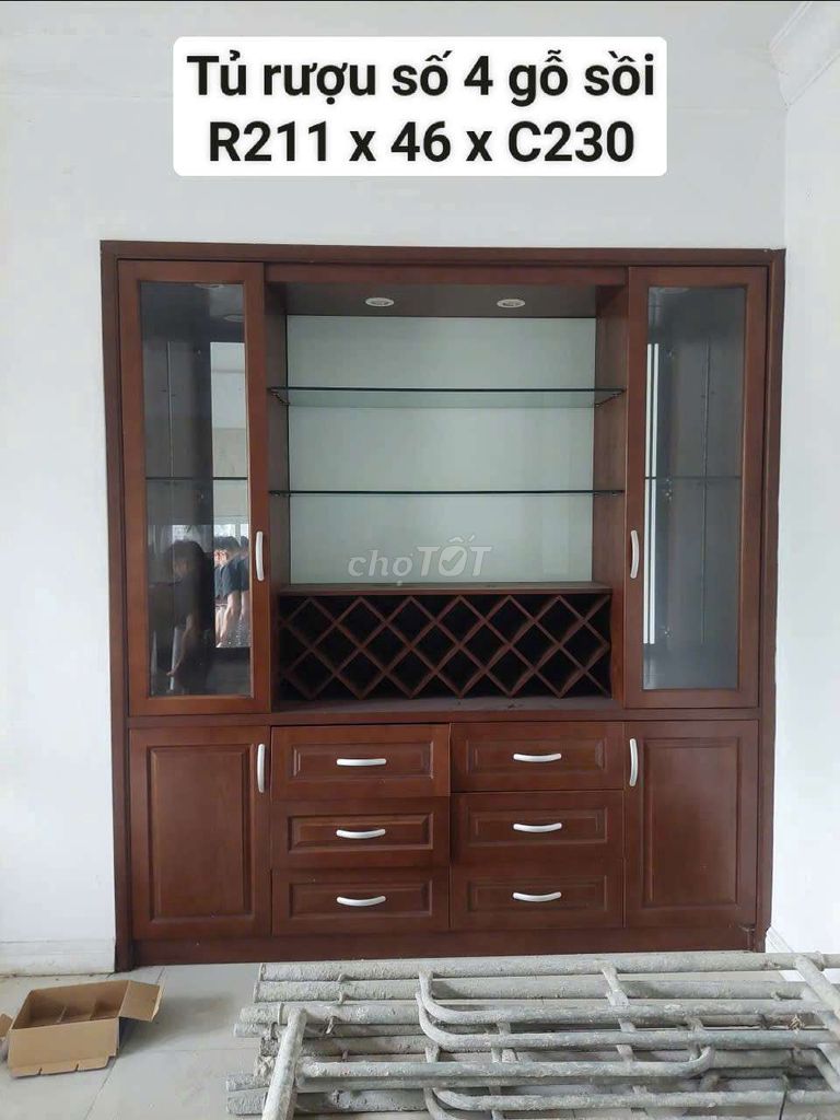 Tủ rượu Gỗ sồi Nâu 230x211x46cm. Mua bán Tủ, kệ gia đình tại Quận Hà Đông Hà Nội được đăng bởi Vũ văn khương hình 1
