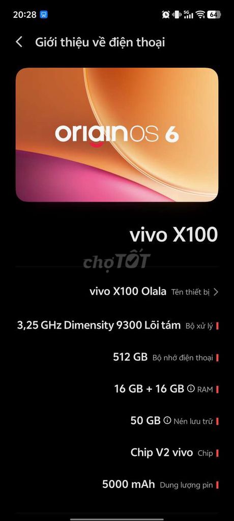 Vivo X100 16GB 512GB Trắng Nứt màn, lưng. Mua bán Điện thoại tại Quận Bắc Từ Liêm Hà Nội được đăng bởi Đỗ Văn Chung hình 1