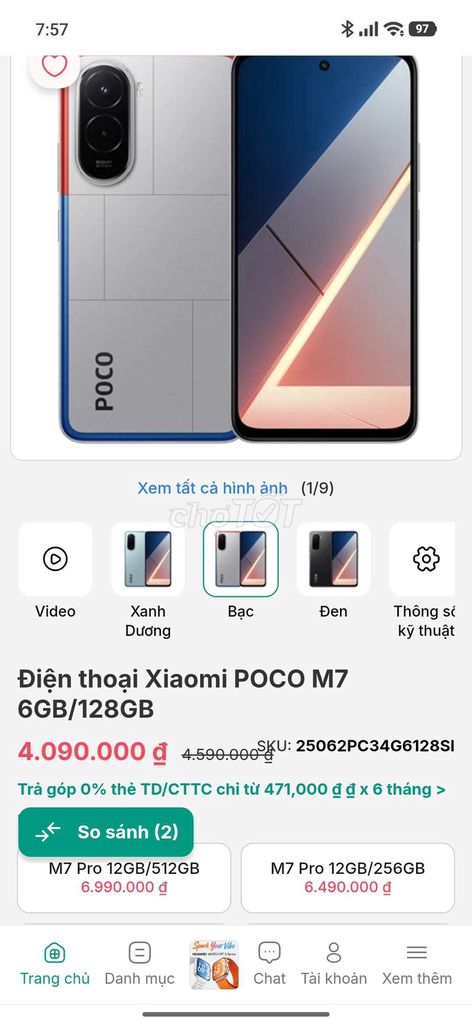 Xiaomi POCO M7 128GB Bạc. Mua bán Điện thoại tại Quận Hải Châu Đà Nẵng được đăng bởi Nguyễn Như Truờng hình 1