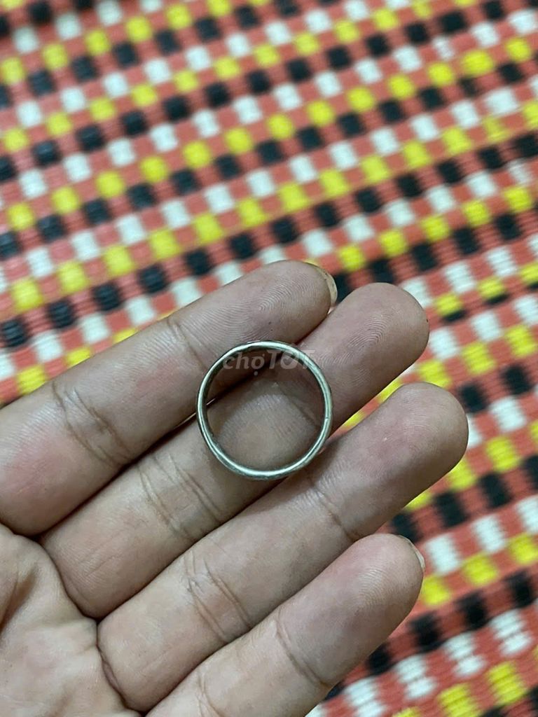 Nhẫn bạc 925, hình tròn hoa văn, Ny 18,5mm.