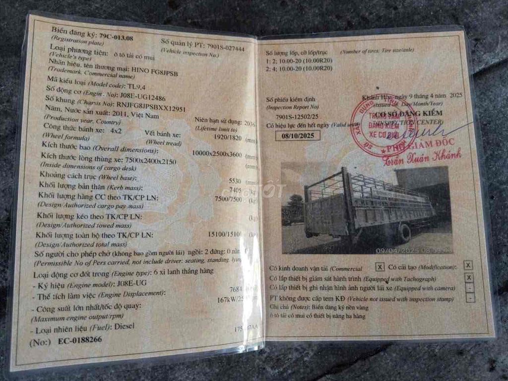 cần bán xe Hino đời 2011. tải 8t. Mua bán Xe tải, xe ben tại Thành phố Thuận An Bình Dương được đăng bởi Tuan hình 9