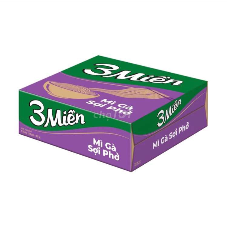 Thùng 30 gói mì 3 Miền sợi phở 65g