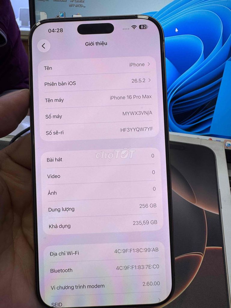 iPhone 16 Pro Max 256GB Vàng 96%. Mua bán Điện thoại tại Quận 6 Tp Hồ Chí Minh được đăng bởi QUỐC THIÊN BÁN GÓP 0 ĐỒNG  hình 1