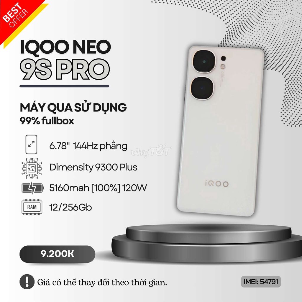 🥇IQOO NEO 9S PRO 12/256 CỰC MẠNH