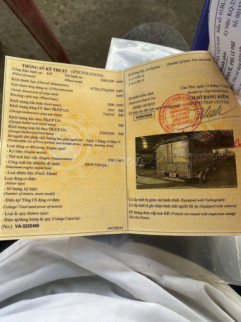 FORCIA 2005 710kg. Mua bán Xe tải, xe ben tại Huyện Gò Dầu Tây Ninh được đăng bởi gara tuấn phát  hình 12