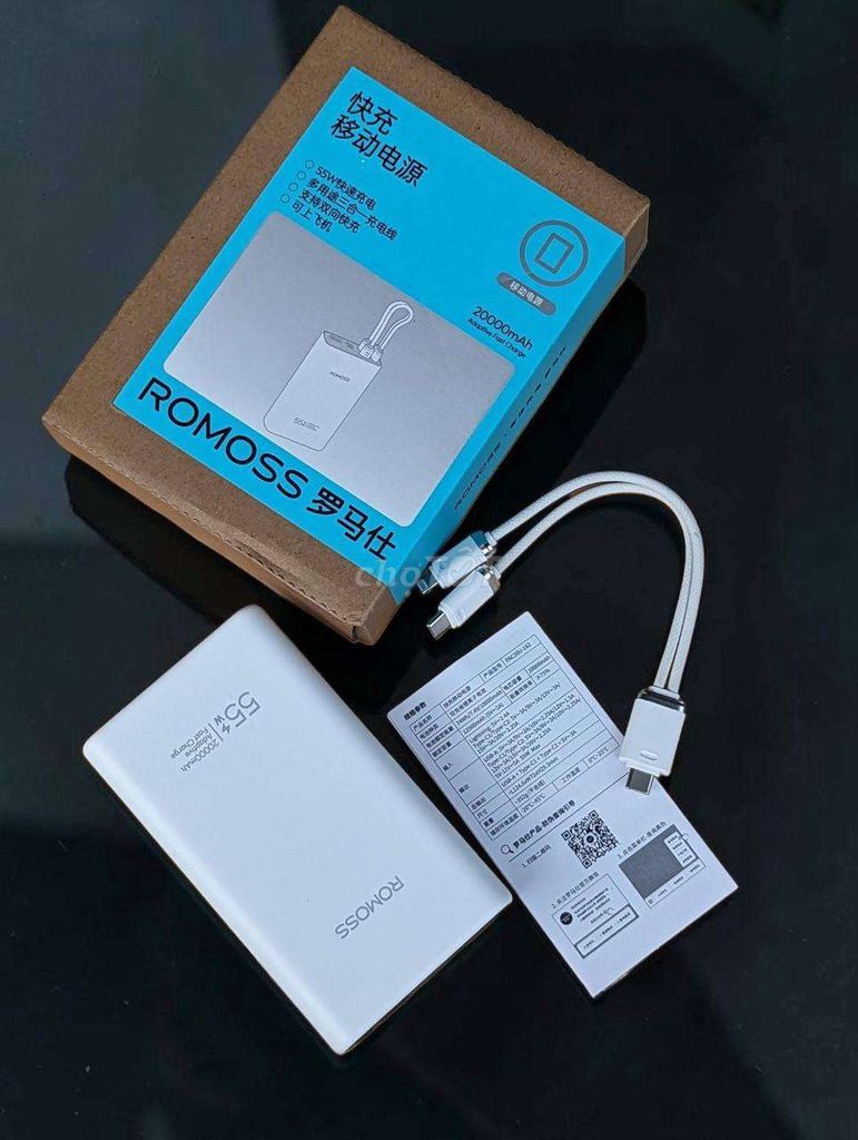 ROMOSS 20000mAh 55W Sạc nhanh Trắng. Mua bán Phụ kiện (Màn hình, Chuột...) tại Huyện Tứ Kỳ Hải Dương được đăng bởi khanh hình 1