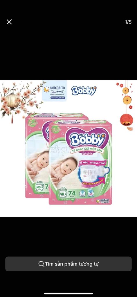 tã quần bobby mở một bên new pass