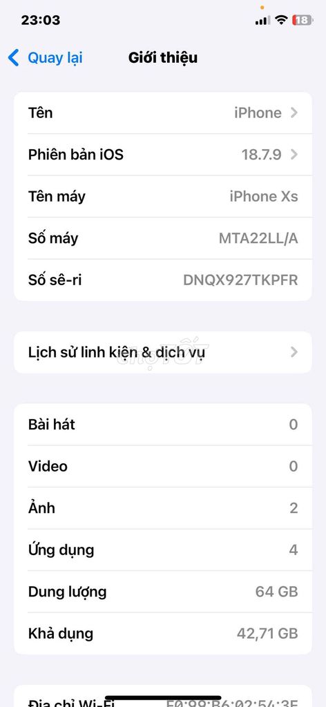 Apple iPhone Xs 64GB Vàng gold. Mua bán Điện thoại tại Huyện Châu Thành Tiền Giang được đăng bởi nhyenvan hình 1