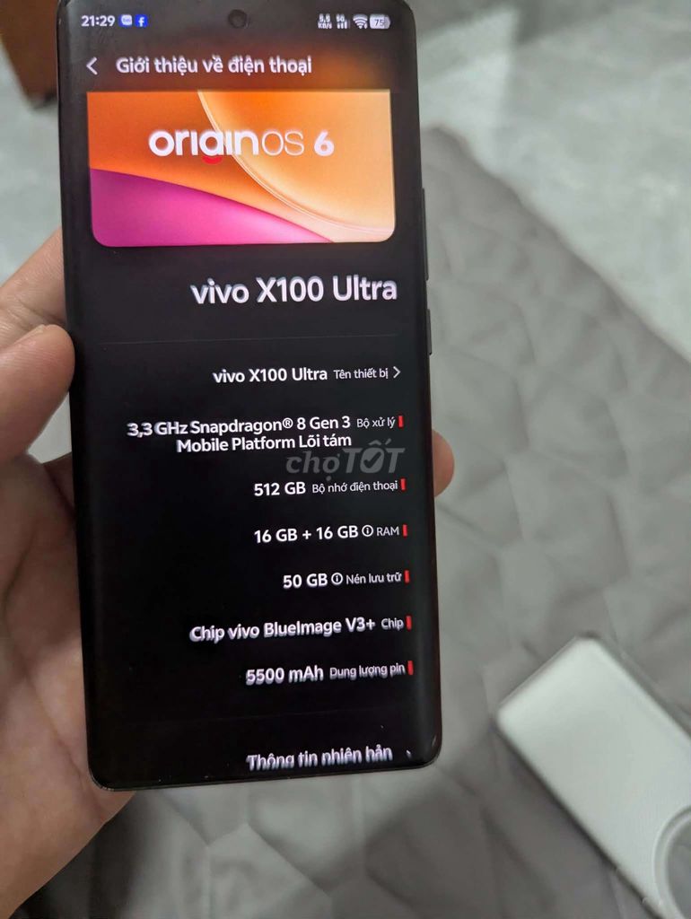 Vivo X100 Ultra 16GB/512GB Đen 89%. Mua bán Điện thoại tại Huyện Châu Thành Tiền Giang được đăng bởi Moblie hình 1