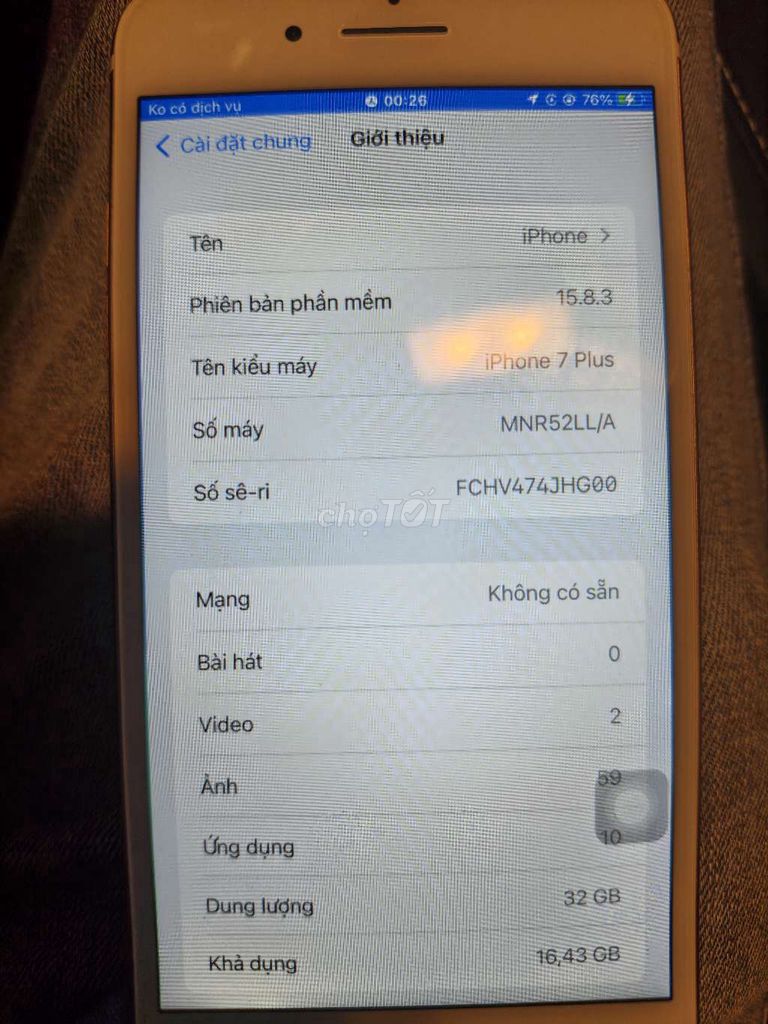 Apple iPhone 7 Plus 32GB Vàng hồng Like New. Mua bán Điện thoại tại Quận Nam Từ Liêm Hà Nội được đăng bởi Bàn Minh Hợi hình 1