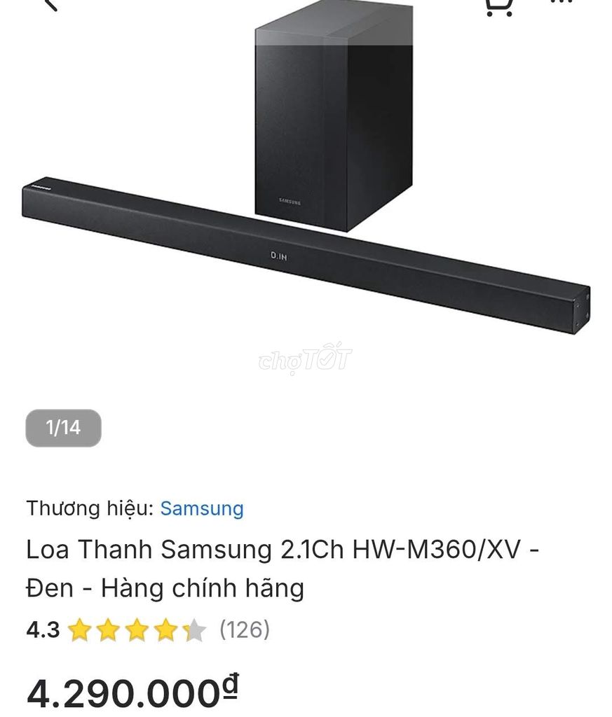 Loa thanh Samsung M360 âm thanh trung thực chắc. Mua bán Tivi, Âm thanh tại Quận 8 Tp Hồ Chí Minh được đăng bởi A phú  hình 1