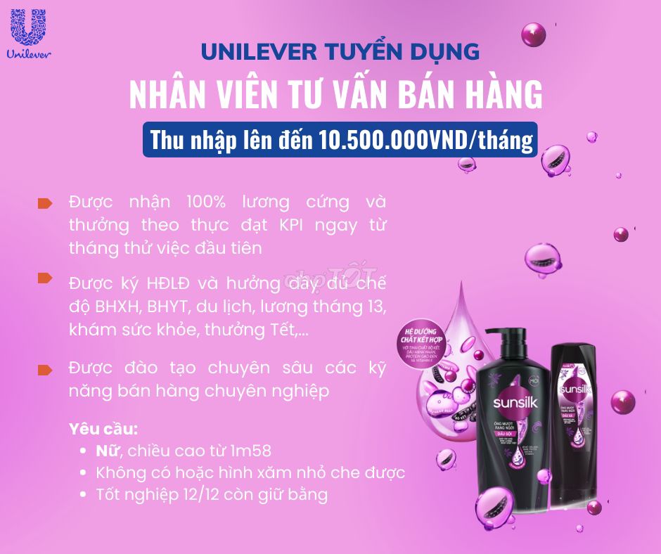 Tuyển nhân viên tư vấn bán hàng Unilever