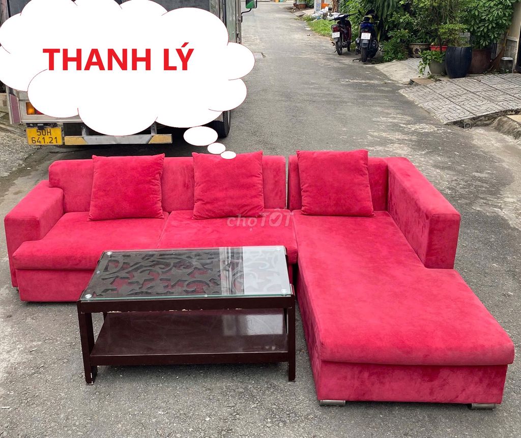 Ghế sofa góc L vải nhung Hồng, sofa chữ L thanh lý. Mua bán Bàn ghế tại Quận 12 Tp Hồ Chí Minh được đăng bởi Nội Thất Giá Sĩ Phú Nhàn hình 1