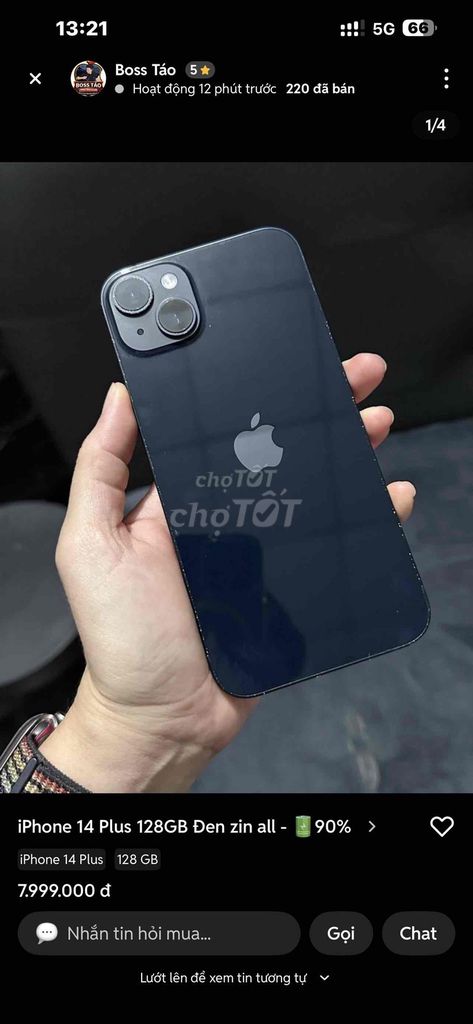 Apple iPhone 14 Plus 128GB Đen 97%. Mua bán Điện thoại tại Thị xã Bến Cát Bình Dương được đăng bởi Danh Sinh hình 1