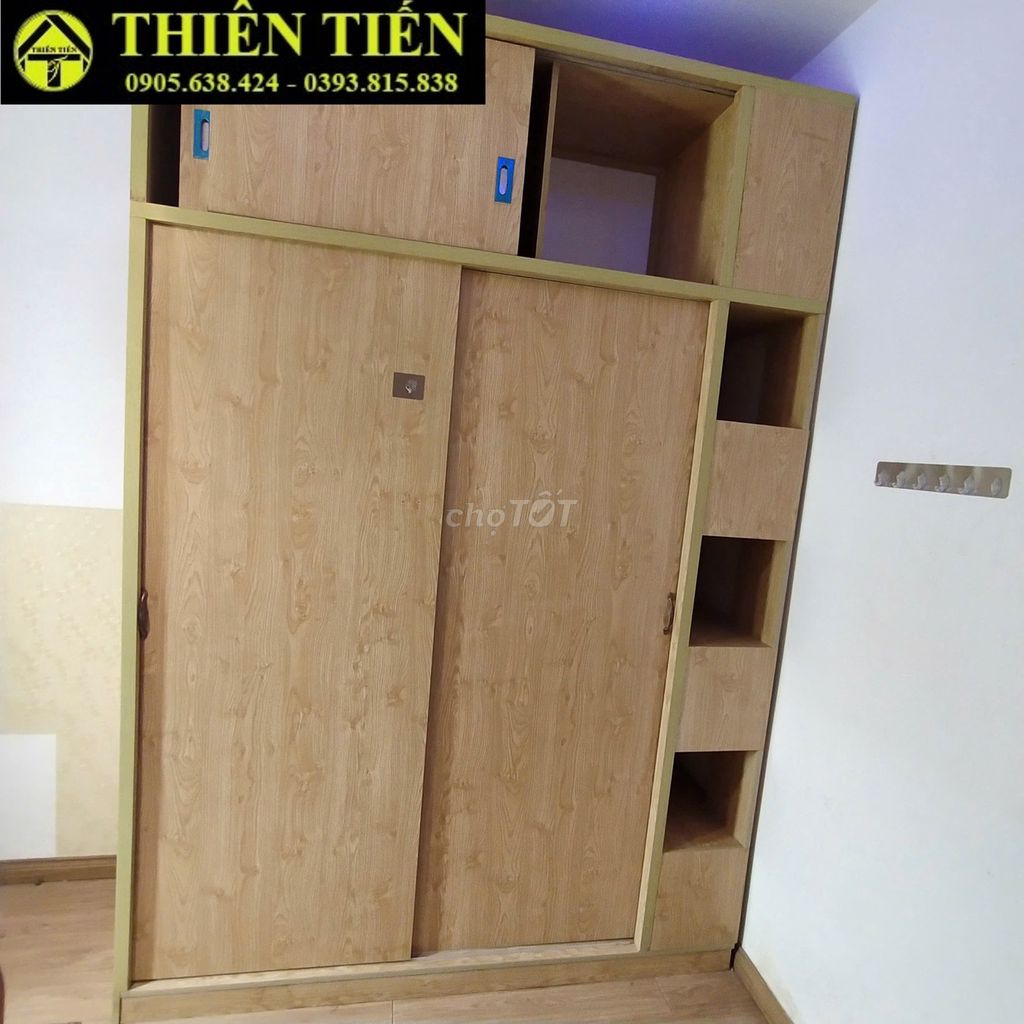 Tủ quần áo Gỗ MDF Cửa lùa Vân gỗ 1m8. Mua bán Tủ, kệ gia đình tại Thành phố Qui Nhơn Bình Định được đăng bởi Thiên Tiến Quy Nhơn hình 1