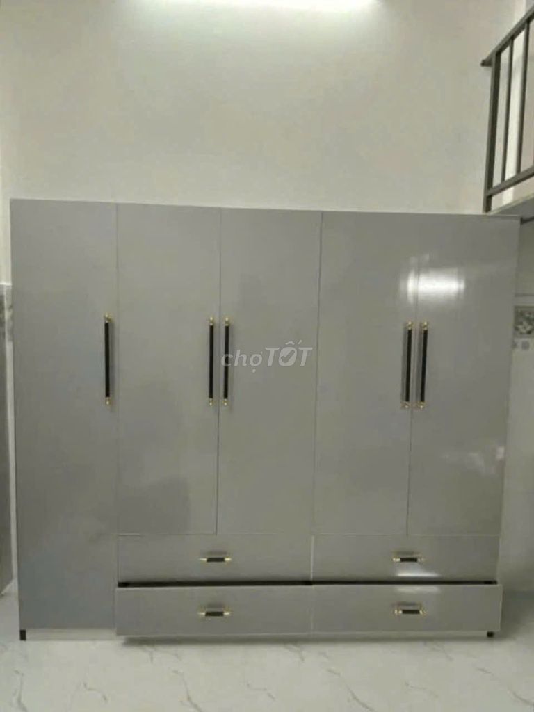 Tủ quần áo Nhựa Đài Loan 5 cánh khung đen cánh Xám. Mua bán Tủ, kệ gia đình tại Thành phố Biên Hòa Đồng Nai được đăng bởi Phương hoa hình 1