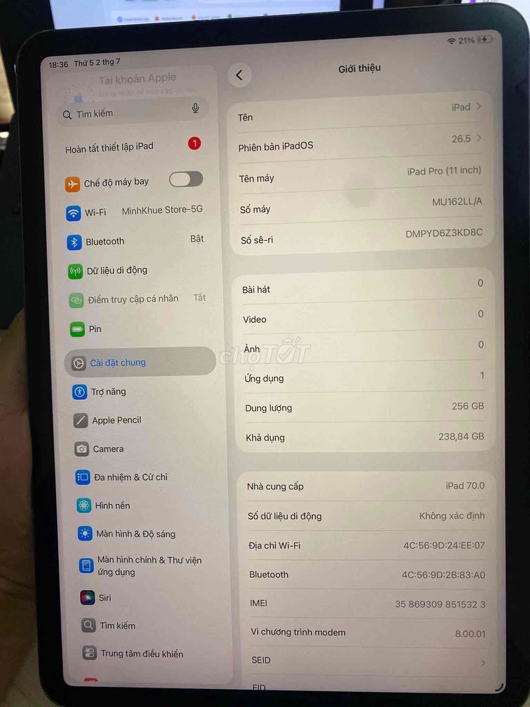 Apple iPad Pro 2018 256GB Xám 4G. Mua bán Máy tính bảng tại Quận Cầu Giấy Hà Nội được đăng bởi Minh Khuê hình 1