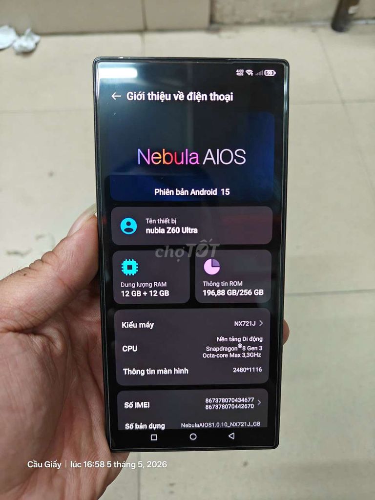 Nubia Z60 Ultra Giao lưu GL . Mua bán Điện thoại tại Quận Cầu Giấy Hà Nội được đăng bởi Kẹo hình 1