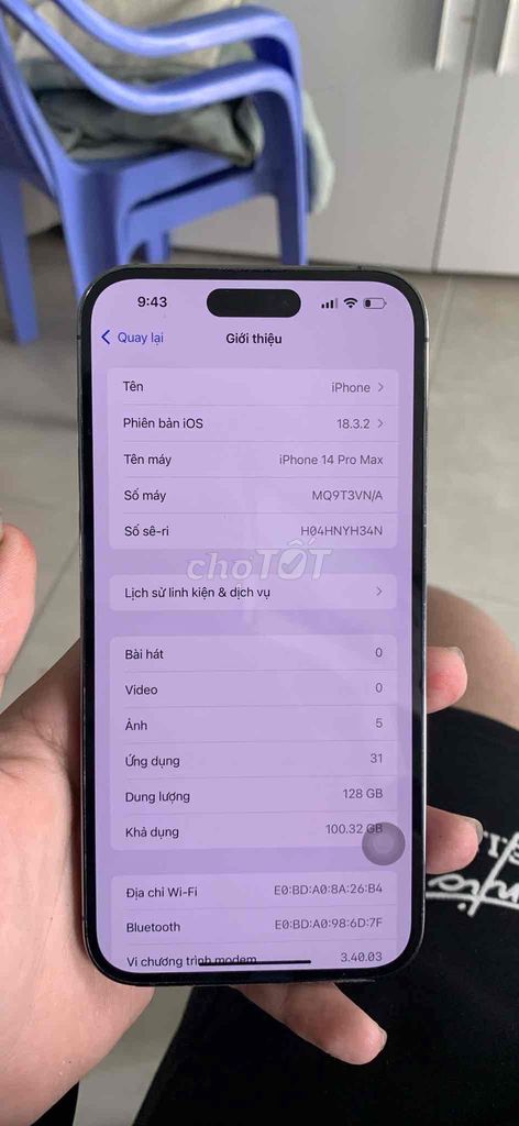 14prm 128gb màn zin , lưng vỏ đã dán