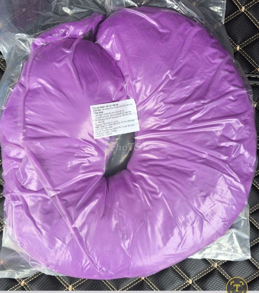 Gối cổ Vải ve boa thun Tím kèm bịt mắt. Mua bán Giường, chăn ga gối nệm tại Quận Kiến An Hải Phòng được đăng bởi Nguyễn Tuấn Anh hình 1