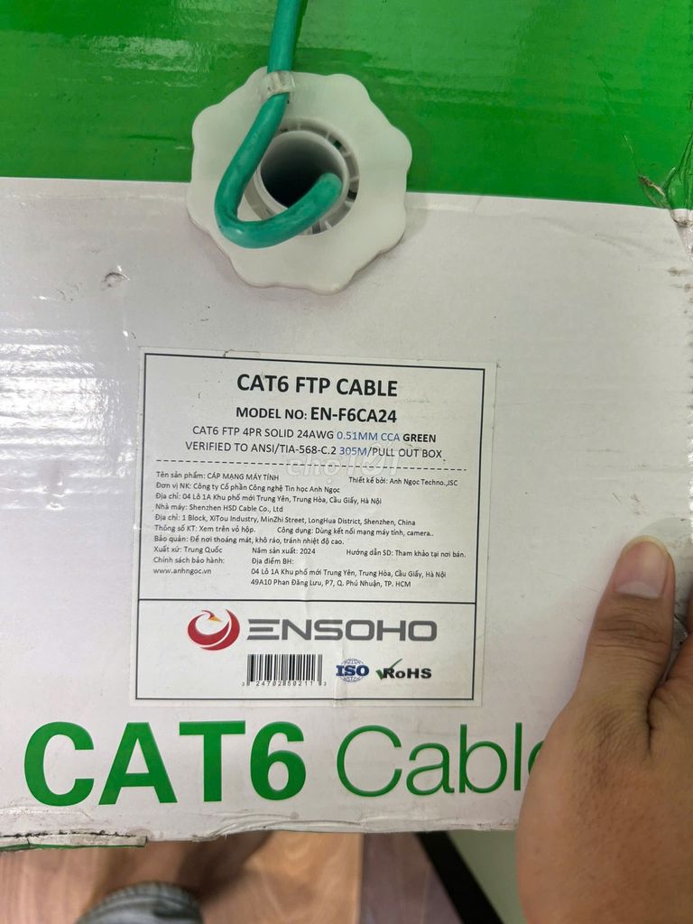 Cáp mạng ENSOCHO CAT6 FTP. Mua bán Phụ kiện (Màn hình, Chuột...) tại Thành phố Thuận An Bình Dương được đăng bởi Nhan Nguyendinh hình 1