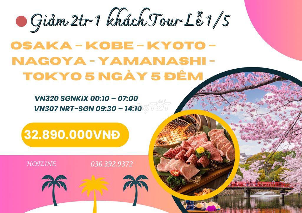 TOUR NHẬT BẢN LỄ HỘI HOA CHI ANH 5N5Đ BAY VN AIR