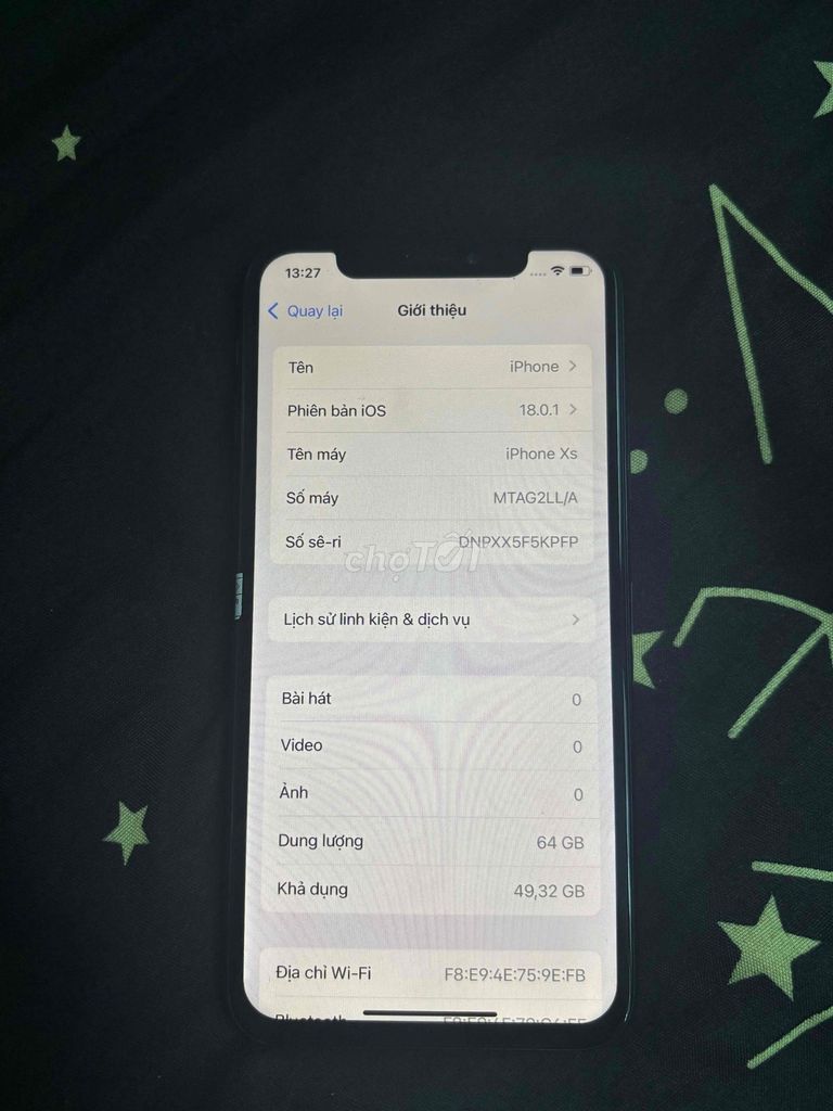 Apple iPhone XS 64GB Đen. Mua bán Điện thoại tại Quận Nam Từ Liêm Hà Nội được đăng bởi Đinh Ngọc Thế hình 1