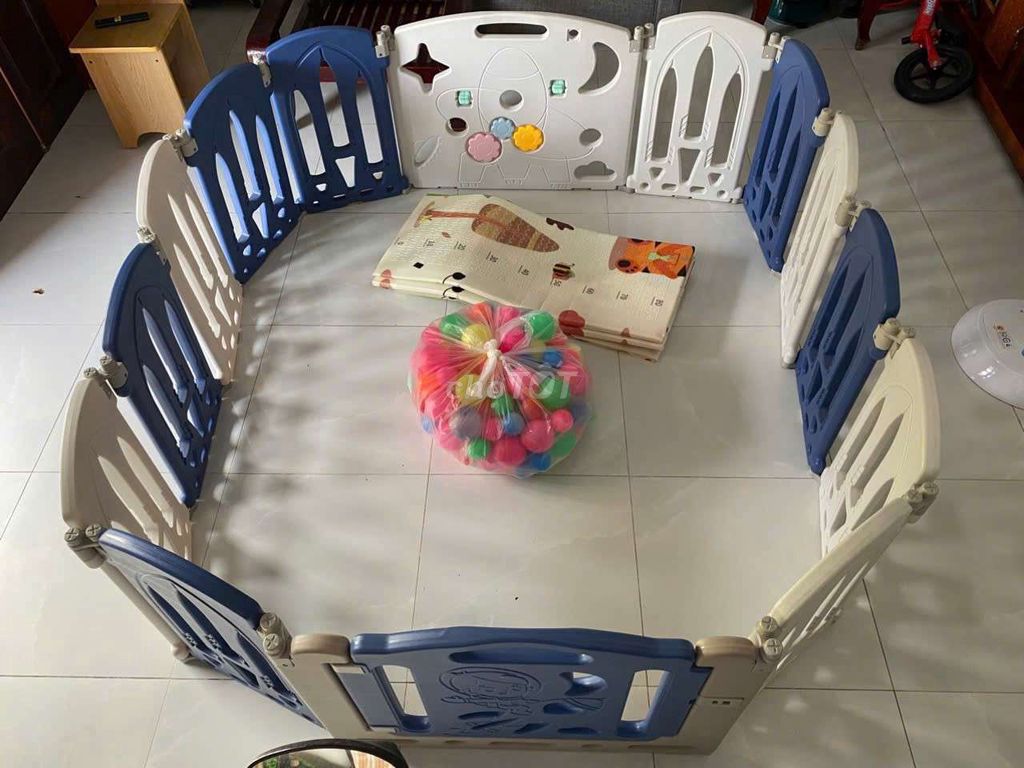 Cũi quây trẻ em Nhựa Xanh trắng. Mua bán Mẹ và bé tại Thành phố Bà Rịa Bà Rịa - Vũng Tàu được đăng bởi Nguyễn Thanh Tuấn hình 1