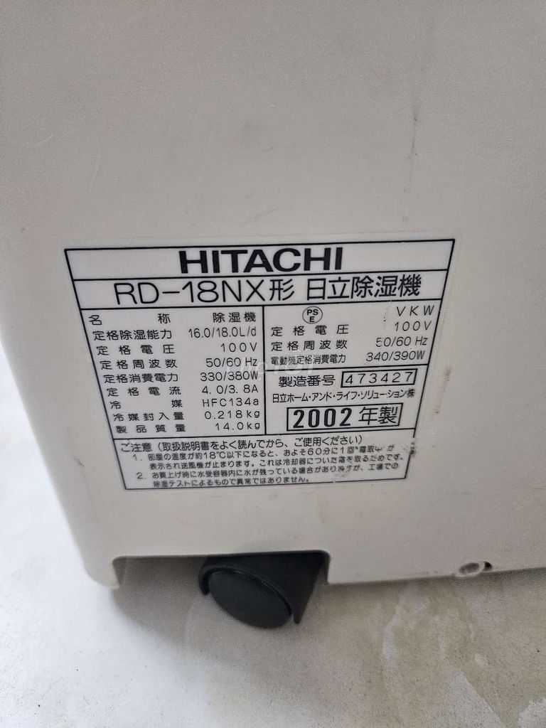 Hút ẩm hitachi 18l điện 100