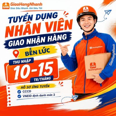 BẾN LỨC -- TUYỂN NHÂN VIÊN GIAO HÀNG CÓ LƯƠNG CỨNG