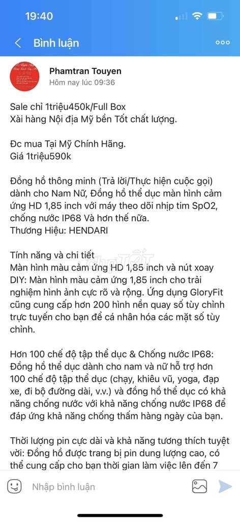 Đồng hồ Thông Minh Hendari xách tay Mỹ