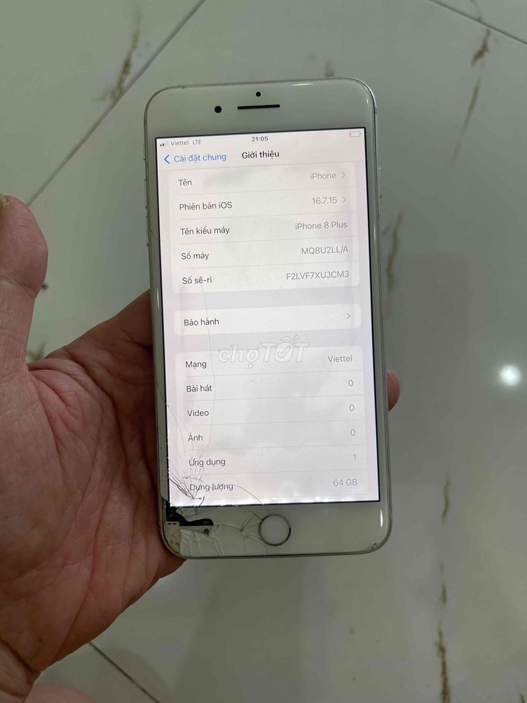 Bán Iphone 8plus qt còn vân pin 100 zin màn nứt. Mua bán Điện thoại tại Quận Hà Đông Hà Nội được đăng bởi Mạnh Mobile hình 1