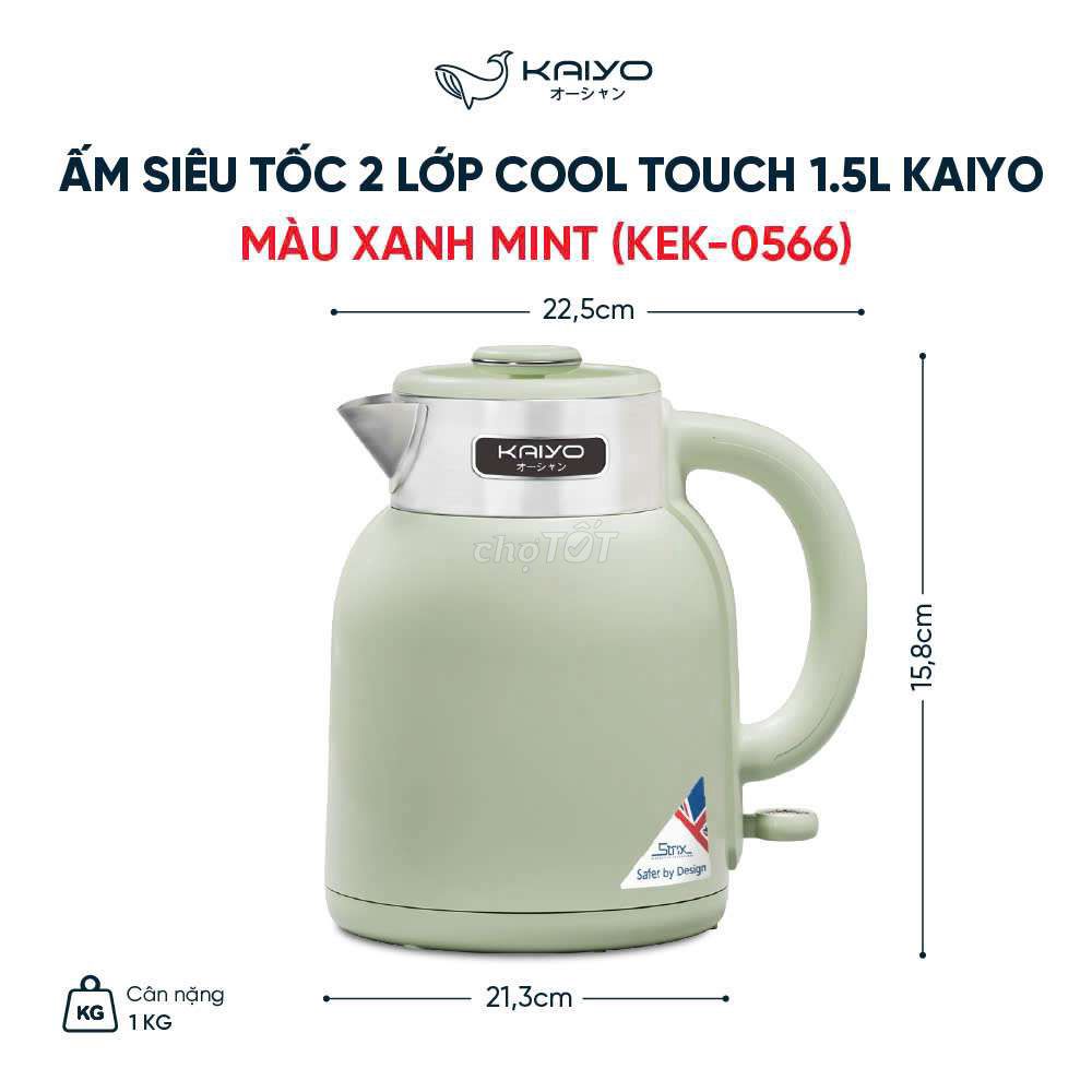 Ấm siêu tốc KAIYO KEK-0566 Xanh Mint 1.5L. Mua bán Bếp, lò, đồ điện nhà bếp tại Quận Hoàng Mai Hà Nội được đăng bởi Duong pham hình 1