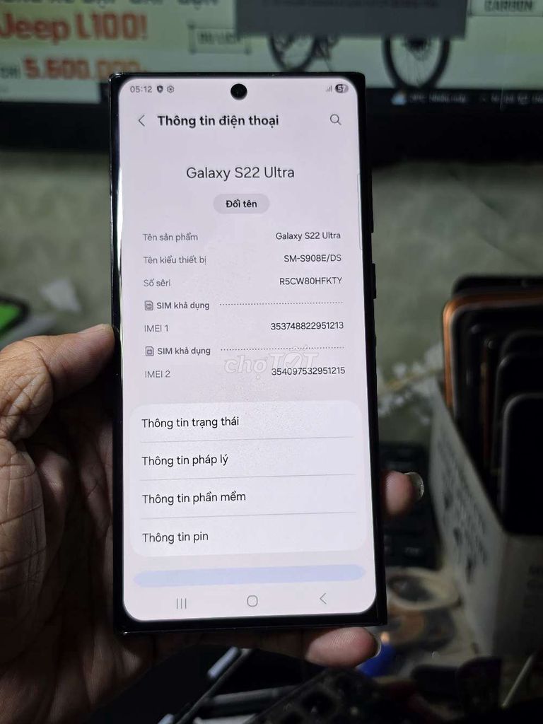 Galaxy S22 Ultra 128GB VN giá rẻ . Mua bán Điện thoại tại Quận 8 Tp Hồ Chí Minh được đăng bởi Thiên Hòa mobile  hình 1
