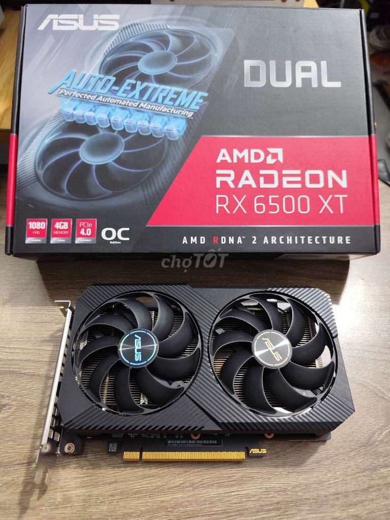 Card đồ họa ASUS RX 6500 XT 4GB. Mua bán Linh kiện (RAM, Card...) tại Huyện Tân Châu Tây Ninh được đăng bởi Computer HT vi tính Tân Châu  hình 1