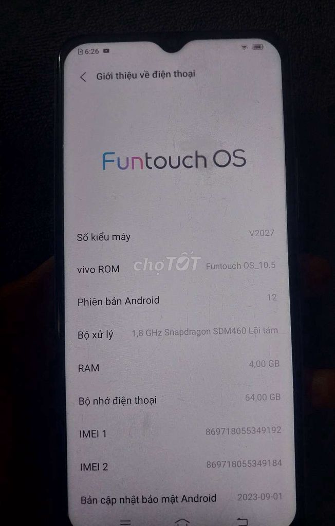 Vivo V2027 64GB Trắng. Mua bán Điện thoại tại Huyện Bình Chánh Tp Hồ Chí Minh được đăng bởi Nguyễn Tấn Phát hình 1