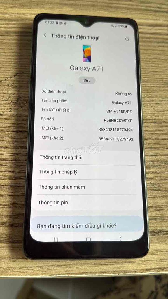 Samsung Galaxy A71 8GB/128GB. Mua bán Điện thoại tại Quận 12 Tp Hồ Chí Minh được đăng bởi Dinh Mai Nuong hình 1