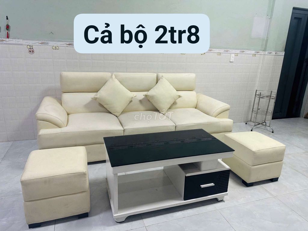 Bộ bàn ghế sofa vải kem phòng khách. Mua bán Bàn ghế tại Quận 12 Tp Hồ Chí Minh được đăng bởi Anh Trung hình 1