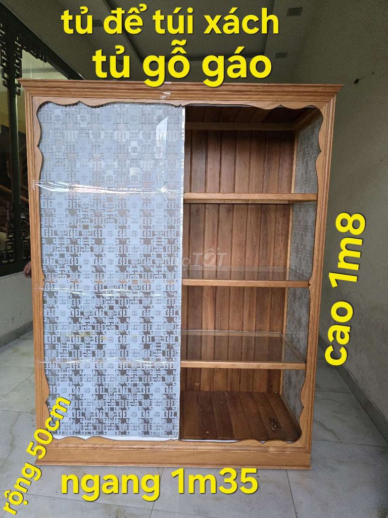 Tủ đựng túi xách Gỗ gáo Nâu gỗ. Mua bán Tủ, kệ gia đình tại Thành phố Pleiku Gia Lai được đăng bởi  Liênphan hình 1