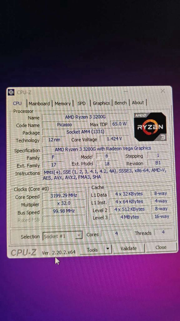 CPU AMD Ryzen 3 3200G AM4 4 nhân 4 luồng. Mua bán Linh kiện (RAM, Card...) tại Huyện Đông Anh Hà Nội được đăng bởi Tên chưa cung cấp hình 1