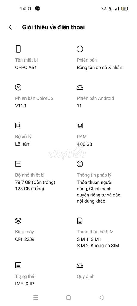 OPPO A54 128GB. Mua bán Điện thoại tại Quận Cẩm Lệ Đà Nẵng được đăng bởi Phong Hoang hình 1
