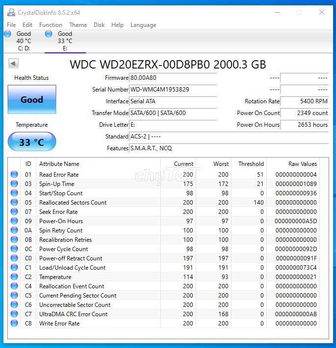 0946520200 - HDD WD-Green 2Tb