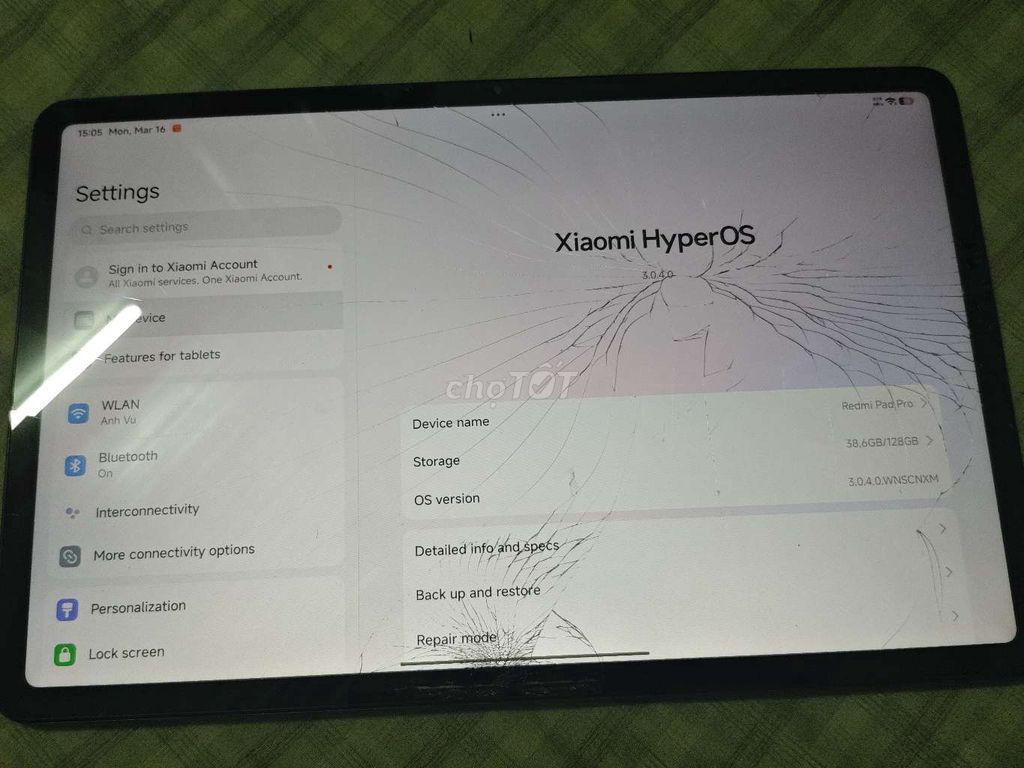 Xiaomi Redmi Pad Pro 128GB Cấn sườn, vỡ màn hình. Mua bán Máy tính bảng tại Thành phố Bà Rịa Bà Rịa - Vũng Tàu được đăng bởi Heheh Đúu hình 1