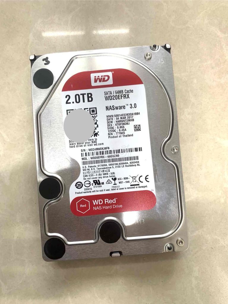 Ổ cứng HDD Western Digital 2TB Đỏ SATA. Mua bán Linh kiện (RAM, Card...) tại Quận Tân Phú Tp Hồ Chí Minh được đăng bởi Nguyễn Phong hình 1