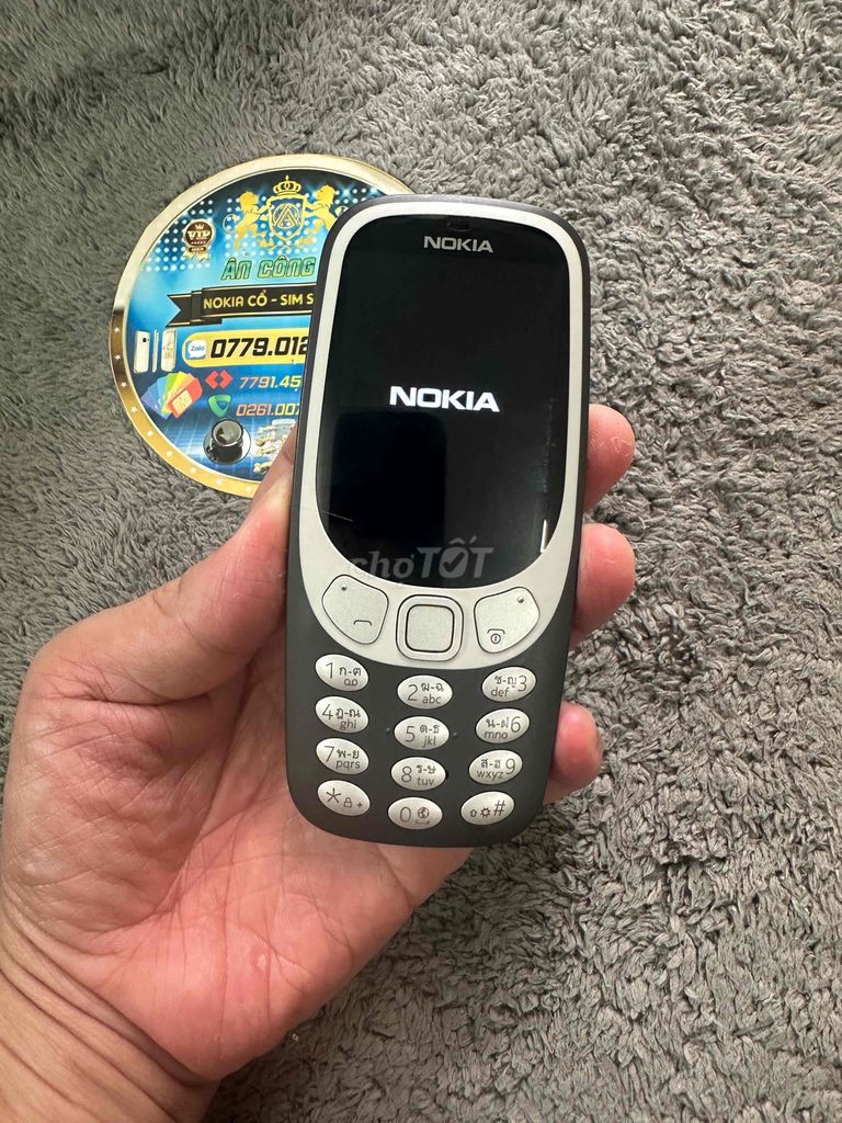 3310 đen xám 1 sim 3G k cắt sóng bản Thái hiếm