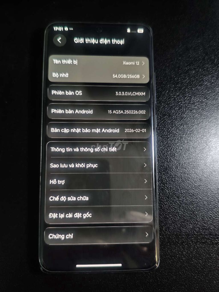 Xiaomi 12 256GB Đen. Mua bán Điện thoại tại Thành phố Dĩ An Bình Dương được đăng bởi Lê Đức hình 1